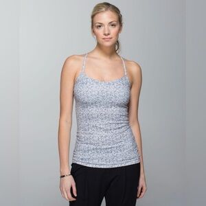 Lululemon Power Y Tank, Petite Fleur Silver Spoon, 8